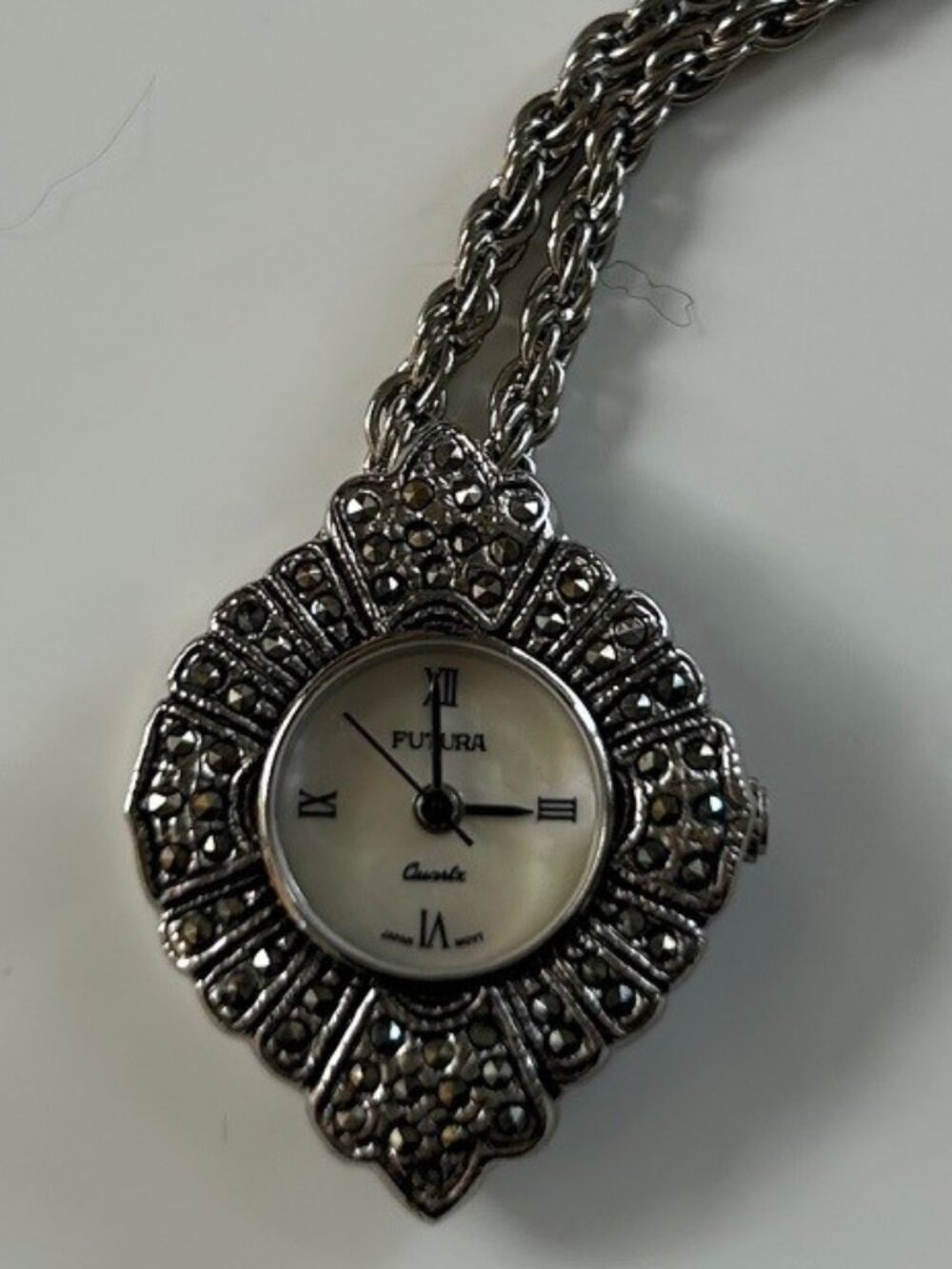 VINTAGE FUTURA Marcasite Pendant Watch
